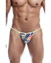 Male Basics Sinful Hipster Music T Thong G-String Blue Print XL