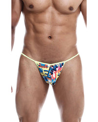 Male Basics Sinful Hipster Music T Thong G-String Blue Print XL
