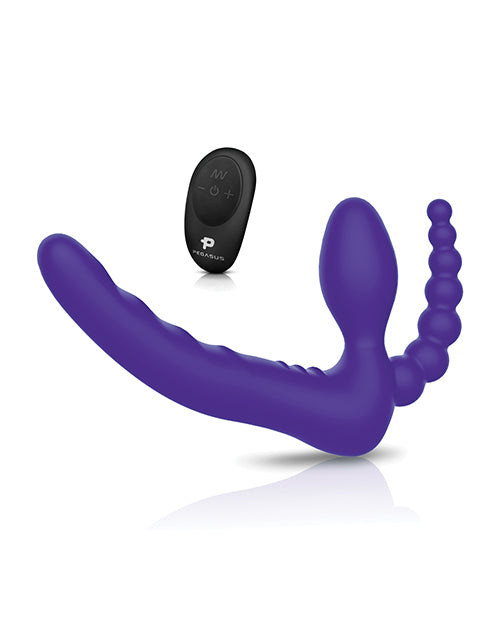 Pegasus 7&quot; Strapless Strap On w/Remote - Purple