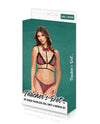 Teacher&#039;s Pet Baddie Schoolgirl Top w/Bow Tie &amp; Panty Red/Black S/M