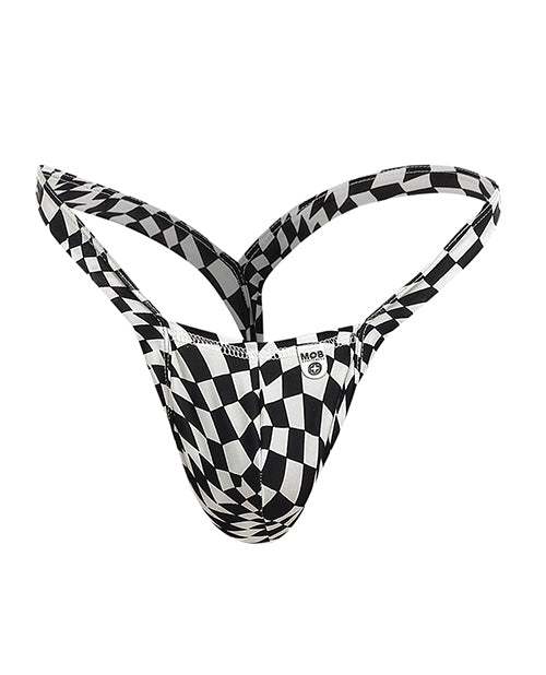 Male Basics Y Buns Thong Checkers XL