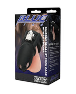 Blue Line 2 & Silicone Mini Cock Cage With Ball Divider - Black