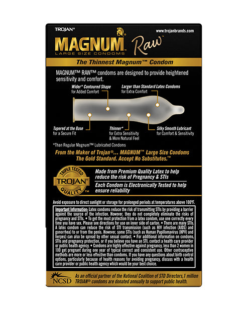 Trojan Magnum Raw Condoms - Pack of 10