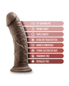 Blush Dr. Skin Plus 8 Posable Dildo - Chocolate