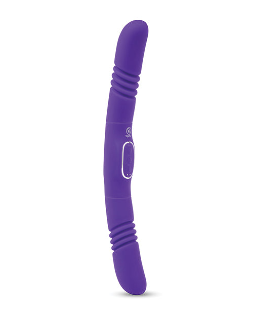 Together Double Delight Double-Ended Vibrating & Thrusting Vibrator - Purple