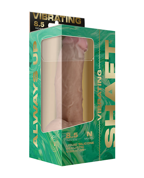 Shaft Flexskin Liquid Silicone 8.5 & Vibrating Side Curve Dong w/Balls - Pine