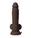 Shaft Flexskin Liquid Silicone 7.5 & Vibrating Dong w/Balls - Mahogany