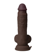 Shaft Flexskin Liquid Silicone 7.5 & Vibrating Dong w/Balls - Mahogany