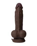 Shaft Flexskin Liquid Silicone 7.5 & Vibrating Dong w/Balls - Mahogany