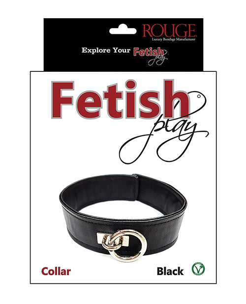 Rouge Fetish Play Vegan Leather Collar - Black