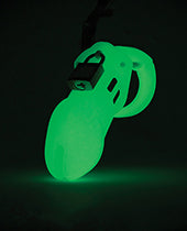 CB-6000 3 1/4&quot; Cock Cage &amp; Lock Set - Glow in the Dark