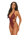 Lina Lace Halter Teddy - Zinfandel L/XL