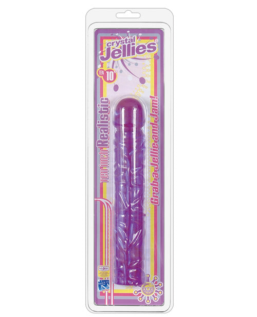 Crystal Jellies 10" Classic Dildo - Purple