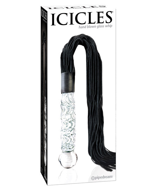 Icicles No. 38 Hand Blown Glass Handled Whip - Clear