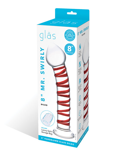 Glas 8; Mr. Swirly Glass Dildo - Red