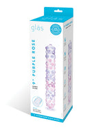 Glas 9; Purple Rose Nubby Glass Dildo - Purple/Pink