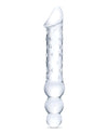 Glas 12; Double Ended Glass Dildo w/Anal Beads - Clear
