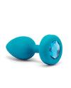 b-Vibe Remote Control Vibrating Jewel Plug (S/M) - Teal