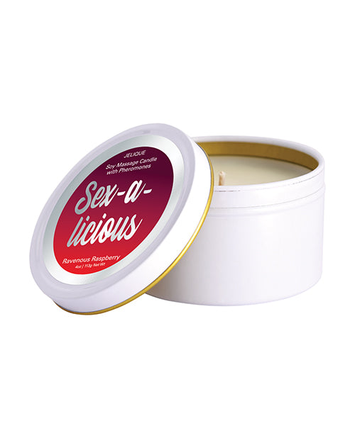 Jelique Massage Candle - 4 oz Sex-A-Licious Ravenous Raspberry