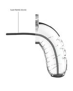 Shots Man Cage 4.5 w/Silicone Urethral Sounding - Clear