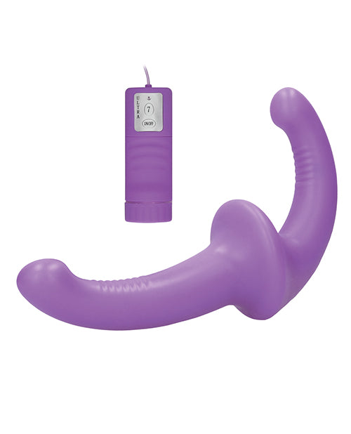 Shots Ouch Vibrating Silicone Strapless Strap On w/Controller - Purple