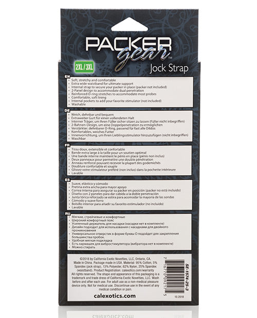 Packer Gear Jock Strap 2XL/3XL - Black