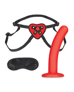 Lux Fetish 5; Dildo w/Red Heart Strap On Harness Set