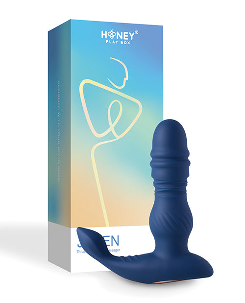 Jaden Thrusting Prostate Massager Vibrating Butt Plug Anal Sex Toy - Blue