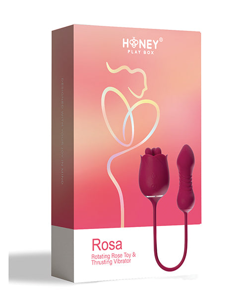 Rosa Rotating Rose Toy & Thrusting Vibrator & Red