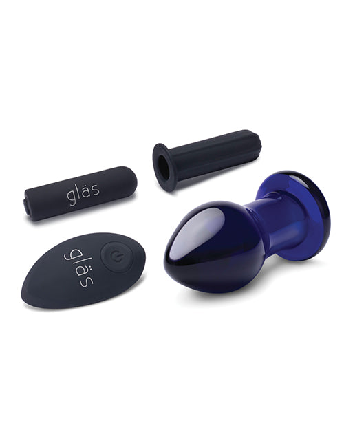 Glas 3.5 & Rechargeable Vibrating Butt Plug - Blue
