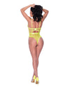 Love Star High Leg Teddy w/Snap Crotch Chartreuse L/XL