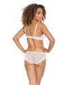 Stretch Mesh Ruffled Crotchless Teddy White SM