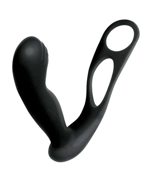 Butts Up Prostate Massager w/Scrotum &amp; Cockring - Black