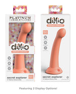 Dillio Platinum 6; Secret Explorer Silicone Dildo - Peach