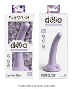 Dillio Platinum 5; Curious Five Silicone Dildo - Purple