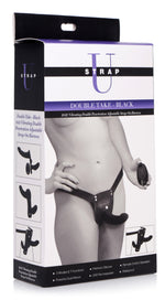 Double Take 10X Double Penetration Vibrating Strap-on Harness - Black