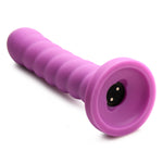 21X Soft Swirl Silicone Rechargeable Vibrator with Control - Violet