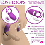Love Loops 10X Silicone Cock Ring with Remote - Purple